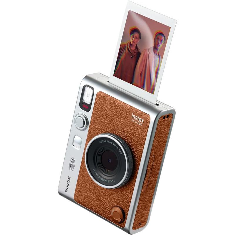 Câmera Fujifilm INSTAX Mini EVO Hybrid Brown com filme e acc